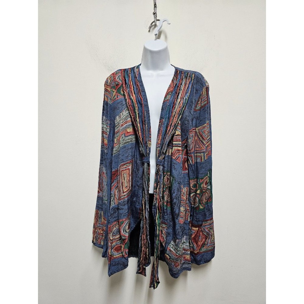 Vintage CHRISTINA JAMES New York Womens Small Abstract Artsy Cardigan
